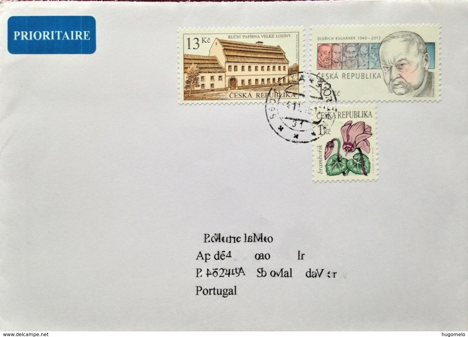 Czechia, Circulated Cover To Portugal, "Famous People", "Oldrich Kulhánek", "Flowers", "Architecture", - Lettres & Documents