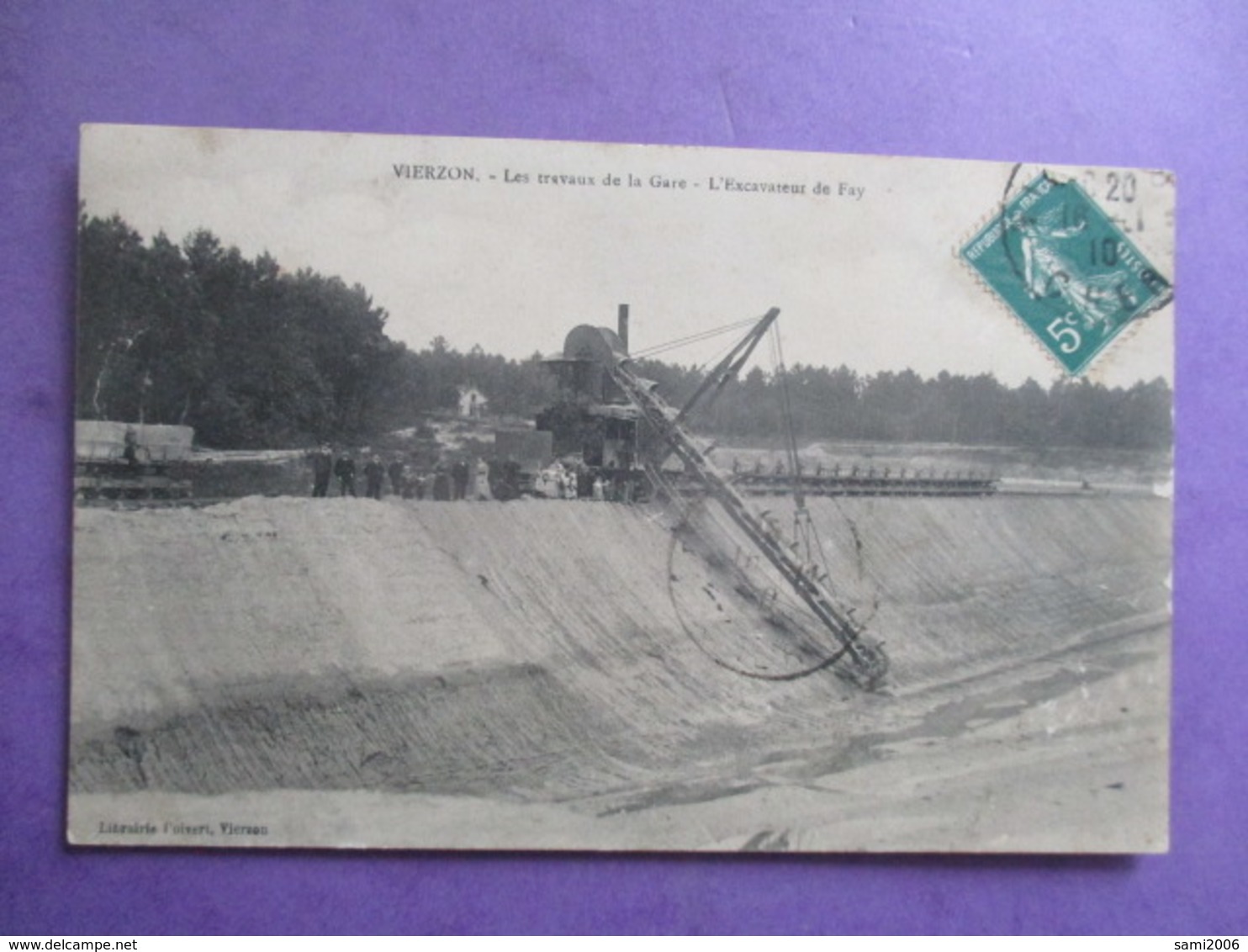 CPA 18 VIERZON TRAVAUX DE LA GARE EXCAVATEUR DE FAY - Vierzon