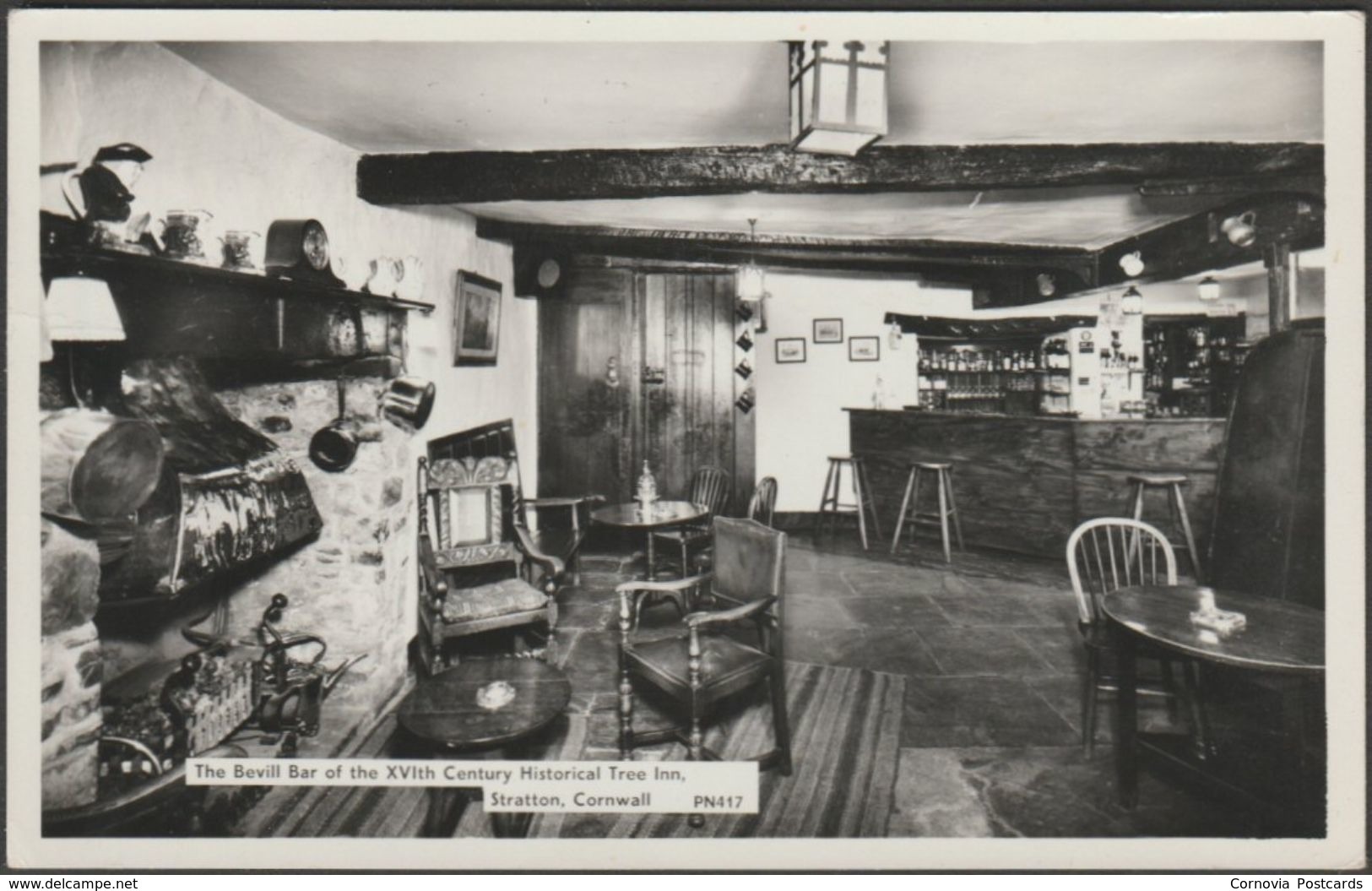 The Bevill Bar, Tree Inn, Stratton, Cornwall, 1966 - Hamilton-Fisher RP Postcard - Other & Unclassified