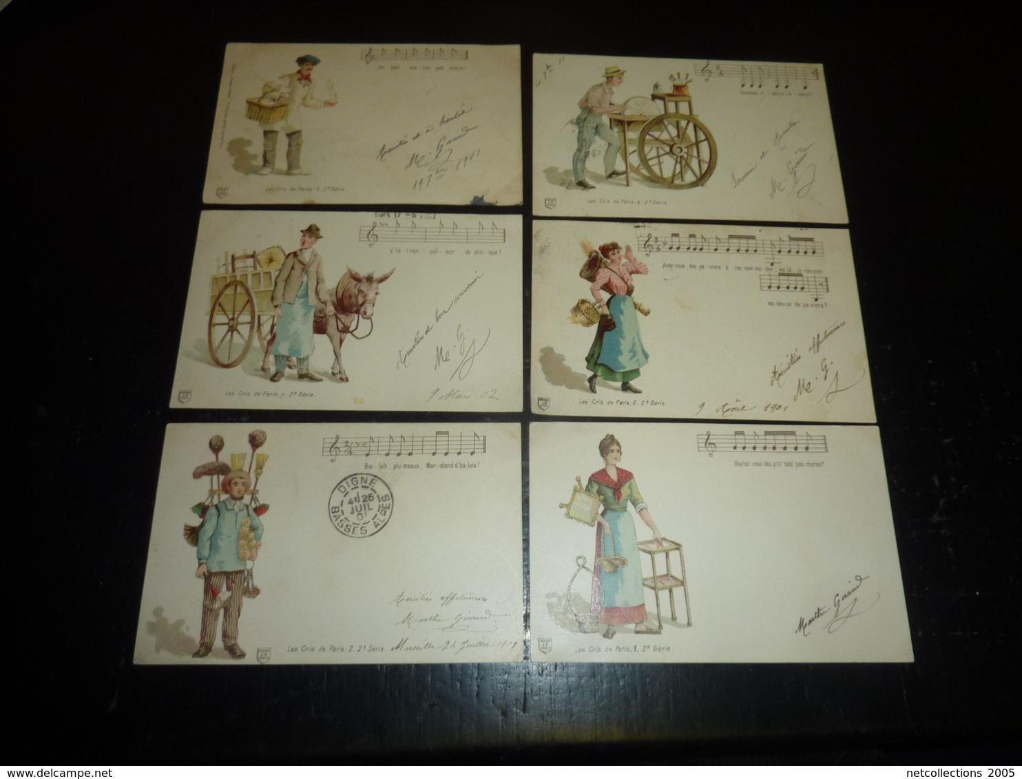 LES CRIS DE PARIS 2° SERIE LOT DE 6 CARTES POSTALES PARTITION DE MUSIQUE - CPA DESSINEE - 75 PARIS THEME (AH) - Lotes Y Colecciones