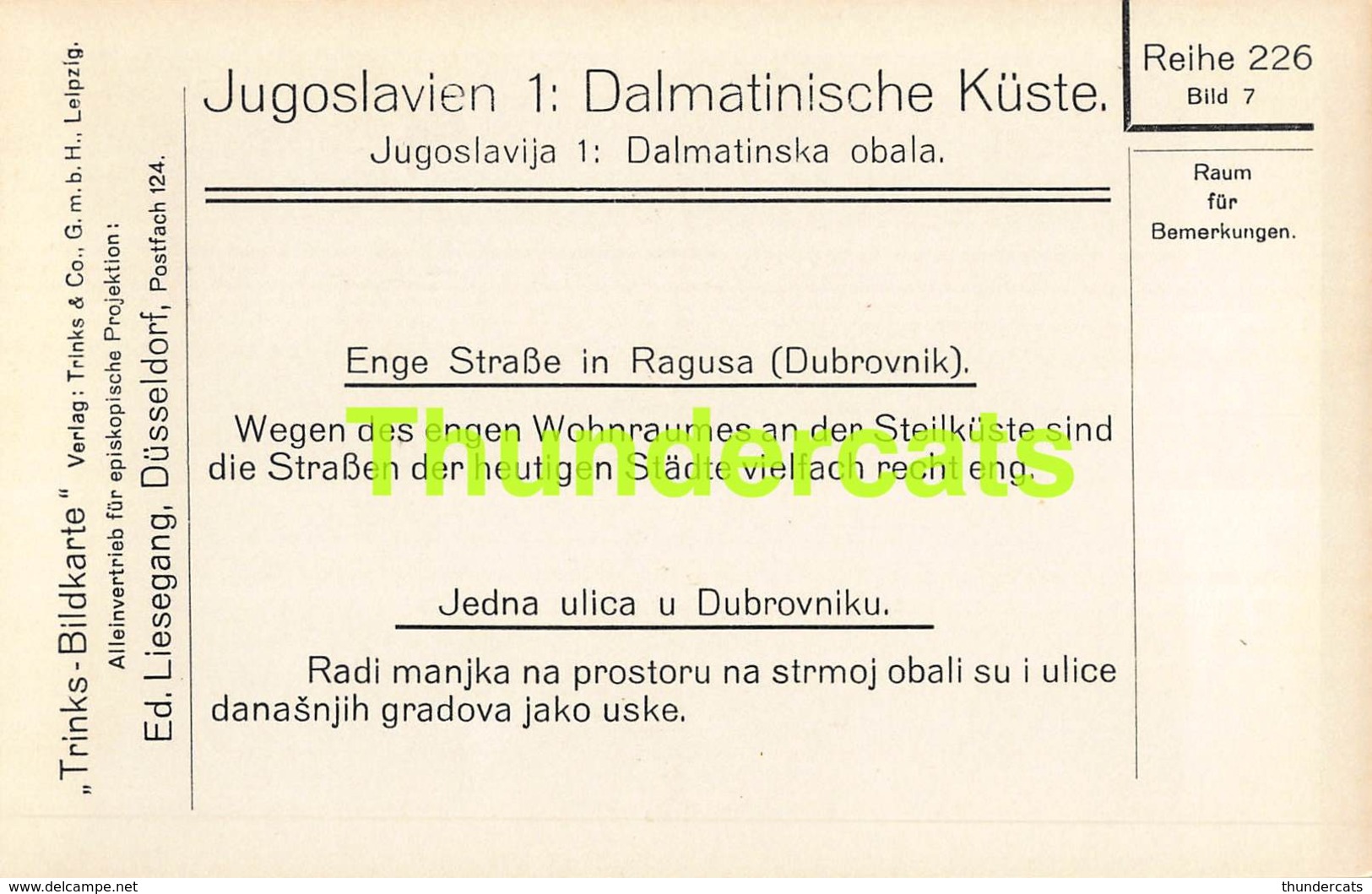CPA CARTE DE PHOTO YUGOSLAVIA JUGOSLAVIE JUGOSLAVIA JEDNA ULICA U DUBROVNIKU DUBROVNIK - Suède