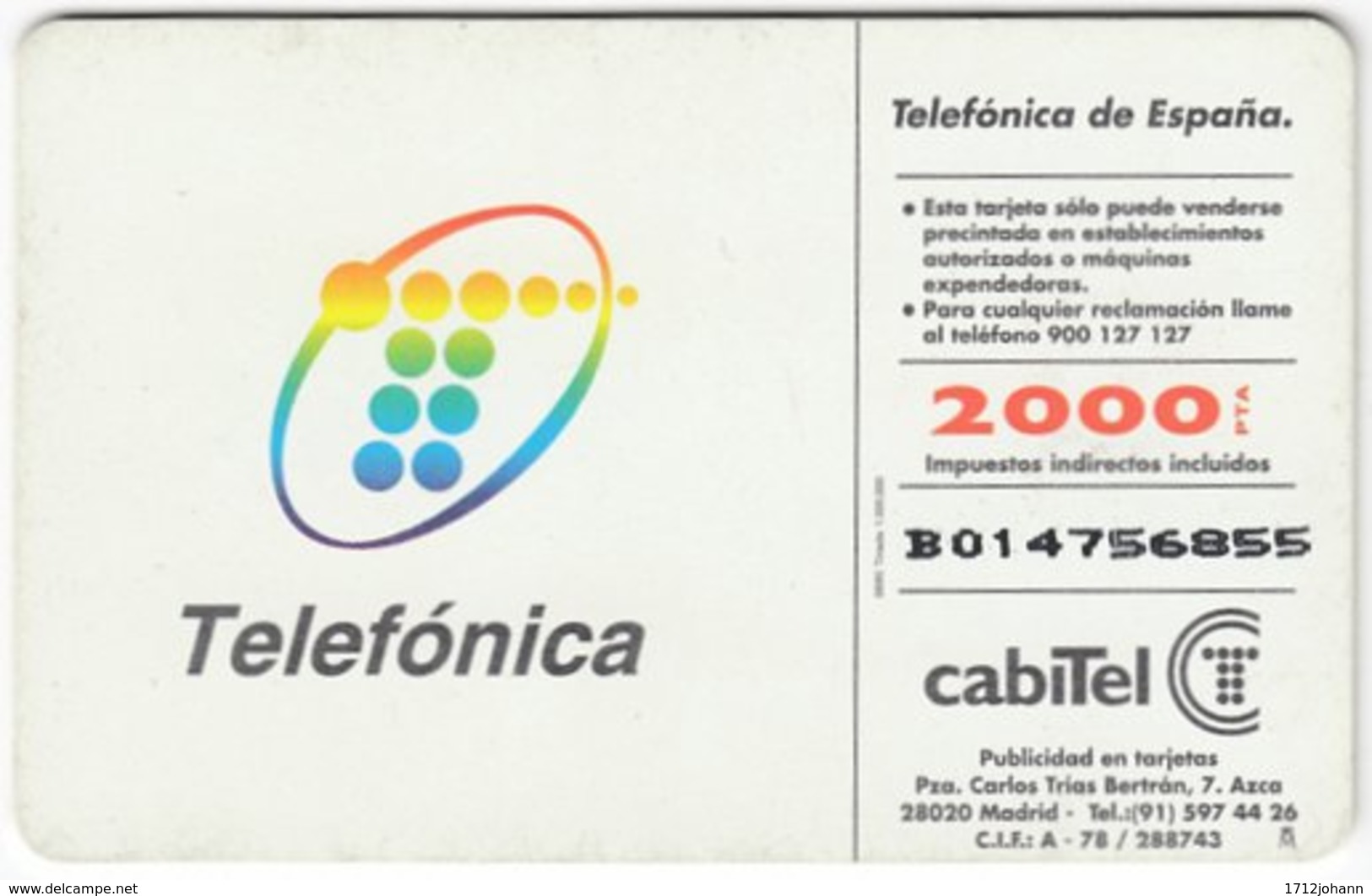 SPAIN B-407 Chip Telefonica - Used - Sonstige & Ohne Zuordnung