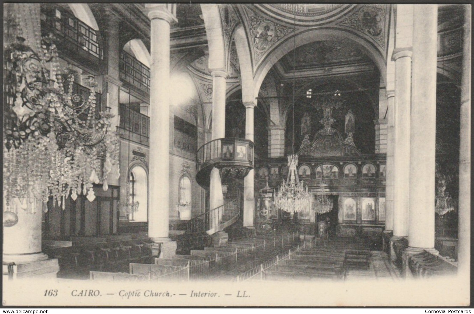 Interior, Coptic Church, Cairo, C.1905-10 - Lévy Postcard LL163 - Cairo