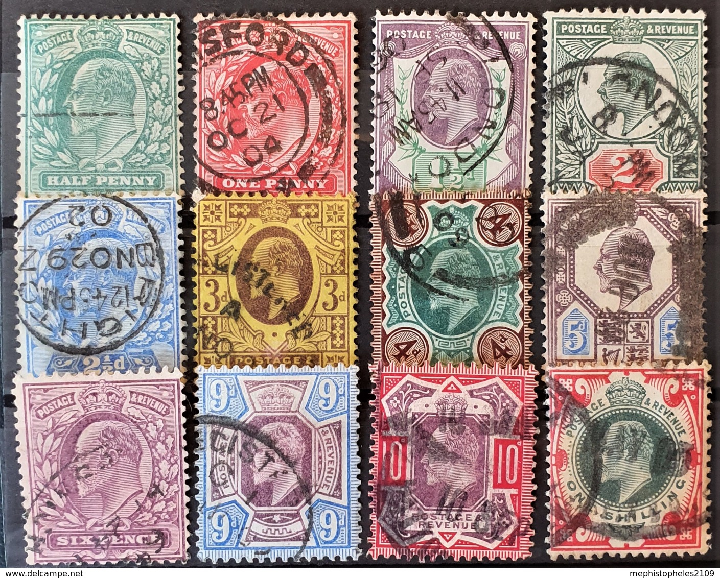 GREAT BRITAIN 1902-11 - Canceled - Sc# 127-138 - Complete Set! - Used Stamps