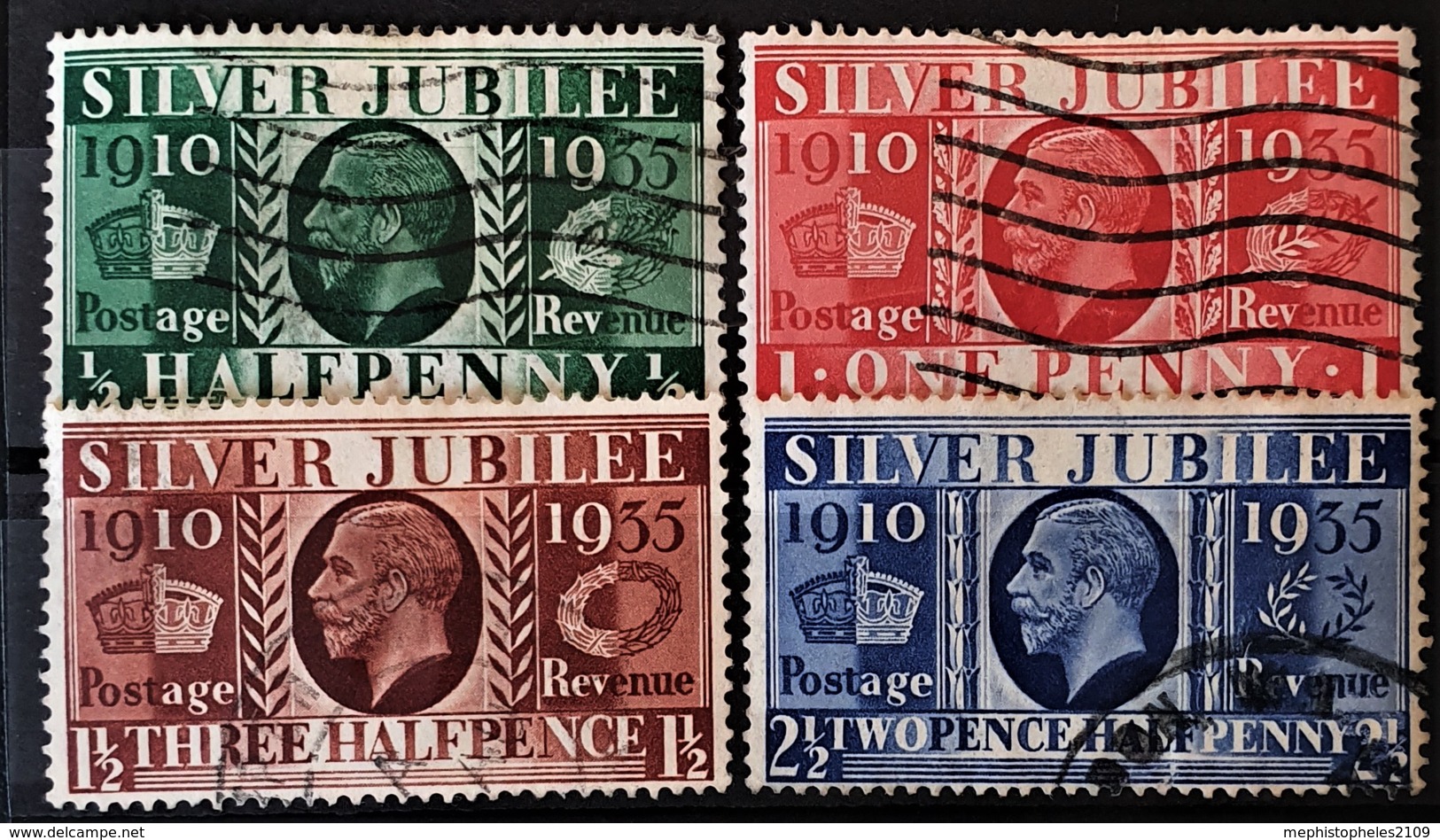 GREAT BRITAIN 1935 - Canceled - Sc# 226-229 - Complete Set! - Silver Jubilee - Oblitérés