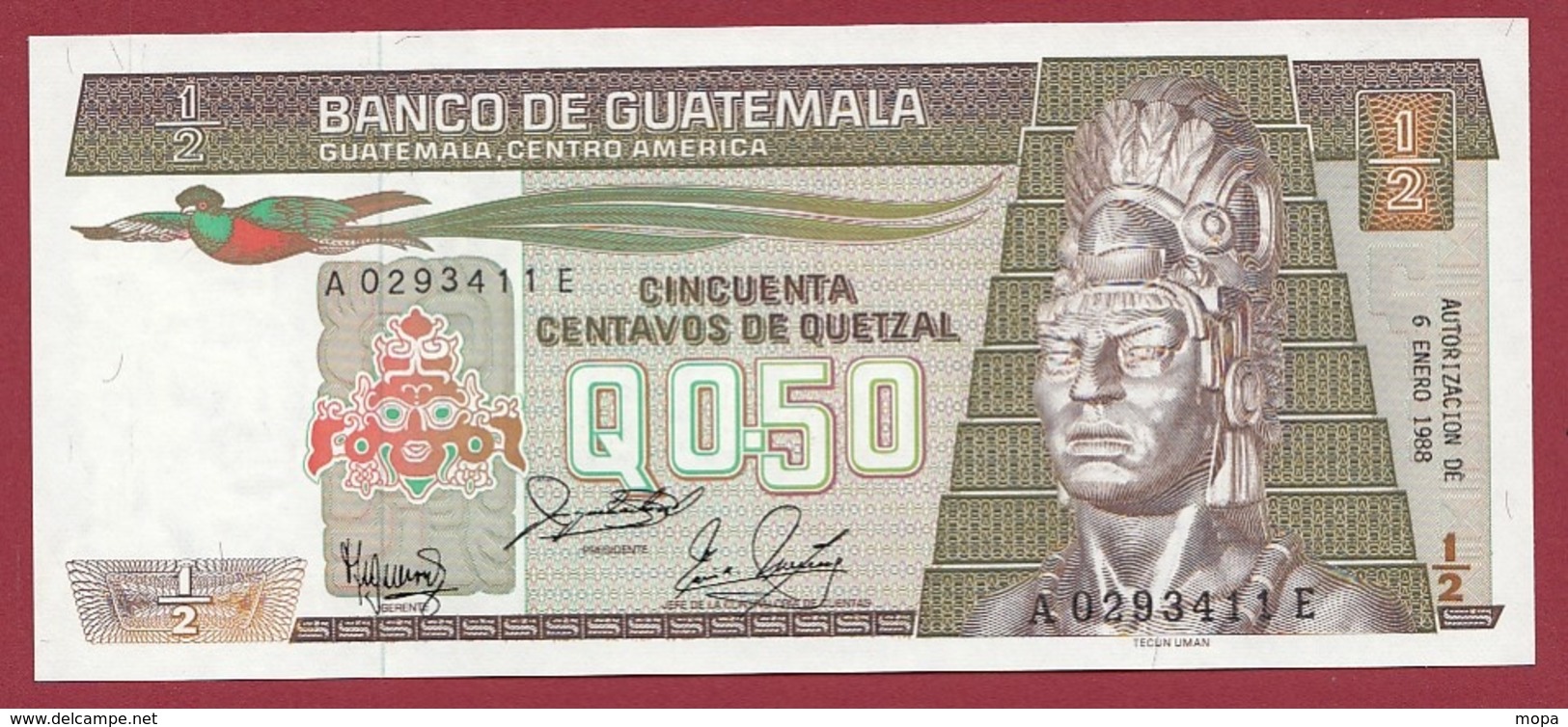 Guatemala 1/2 Quetzal Du 04/01/1989 -----UNC - Guatemala