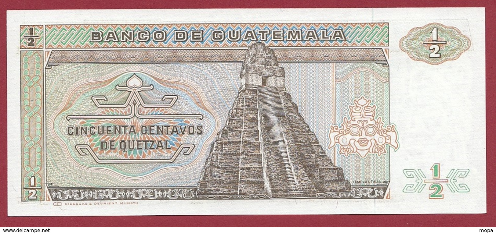 Guatemala 1/2 Quetzal Du 04/01/1989 -----UNC - Guatemala