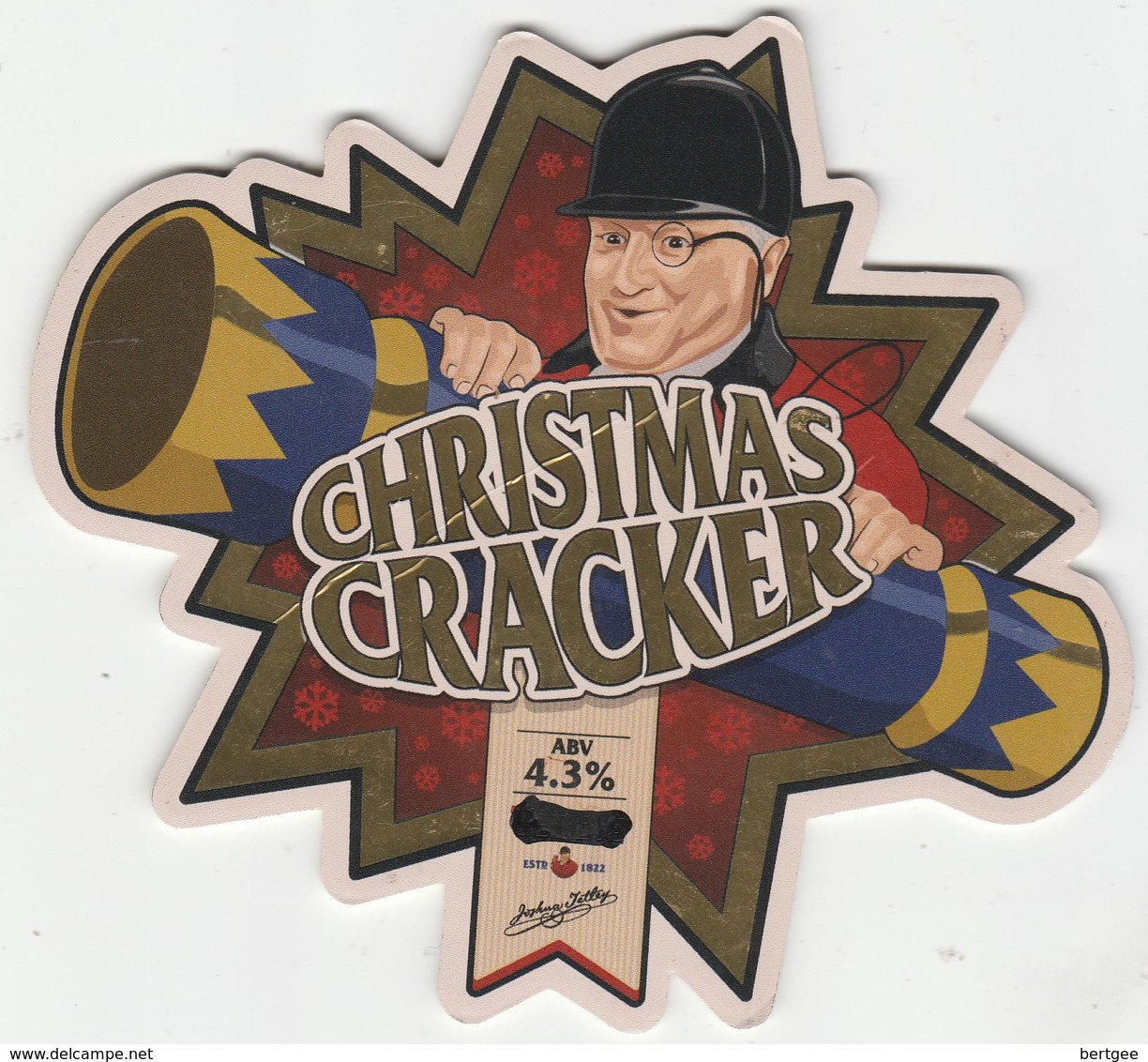 TETLEYS BREWERY  (LEEDS, ENGLAND) - CHRISTMAS CRACKER - PUMP CLIP FRONT - Letreros