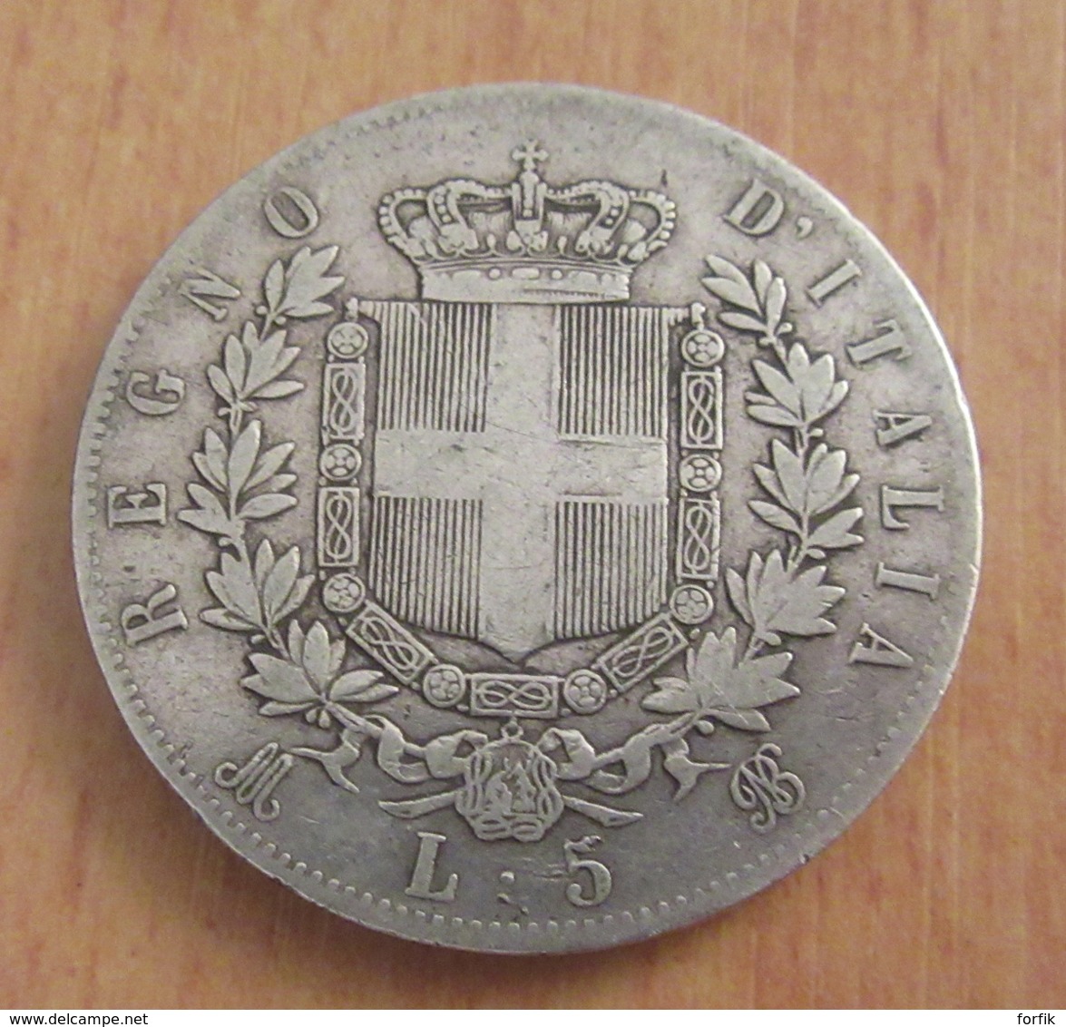 Italie - Monnaie 5 Lira (Lire) En Argent Vittorio Emanuele II 1875 M - 1861-1878 : Victor Emmanuel II