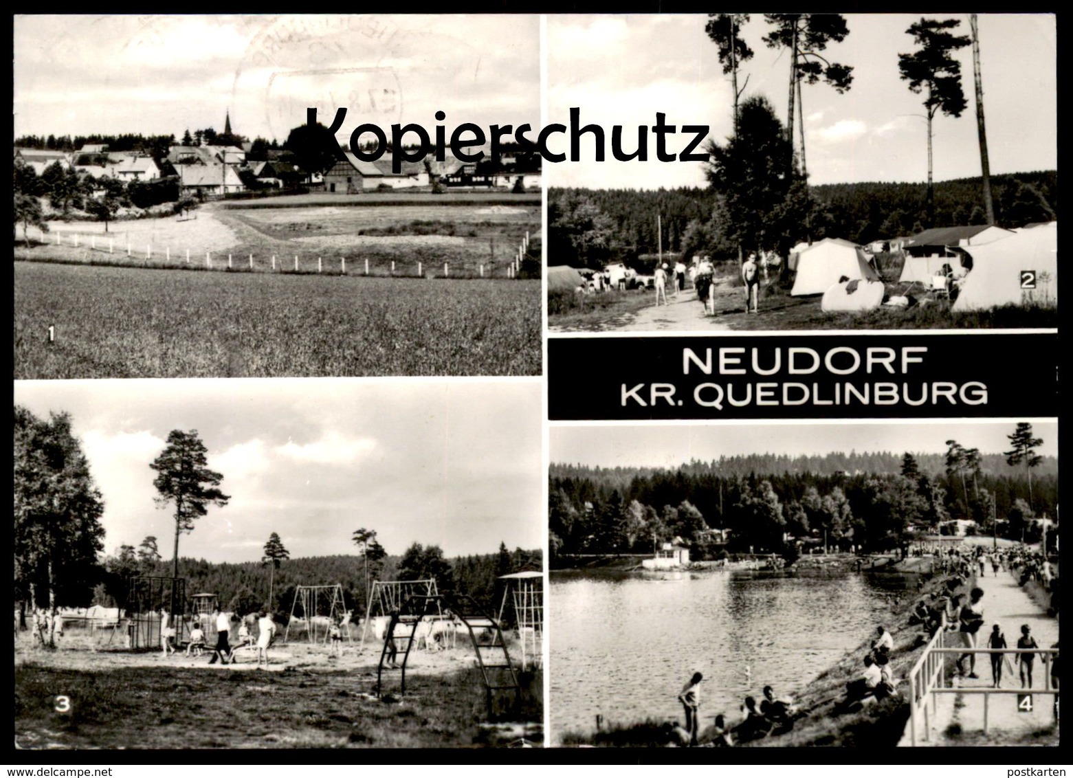 ÄLTERE POSTKARTE NEUDORF KREIS QUEDLINBURG Camping Zelt Zelten Birnbaumteich Spielplatz Cpa Postcard AK Ansichtskarte - Quedlinburg