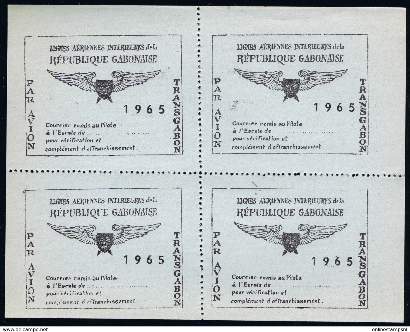 Gabon Lignes Vignet Aeriennes Interieures  Sheet Of 4  Postfrisch/neuf Sans Charniere /MNH/** General Picture 1965 - Gabón (1960-...)