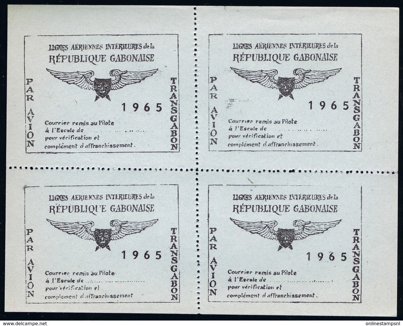 Gabon Lignes Vignet Aeriennes Interieures  Sheet Of 4  Postfrisch/neuf Sans Charniere /MNH/** General Picture 1965 - Gabon (1960-...)