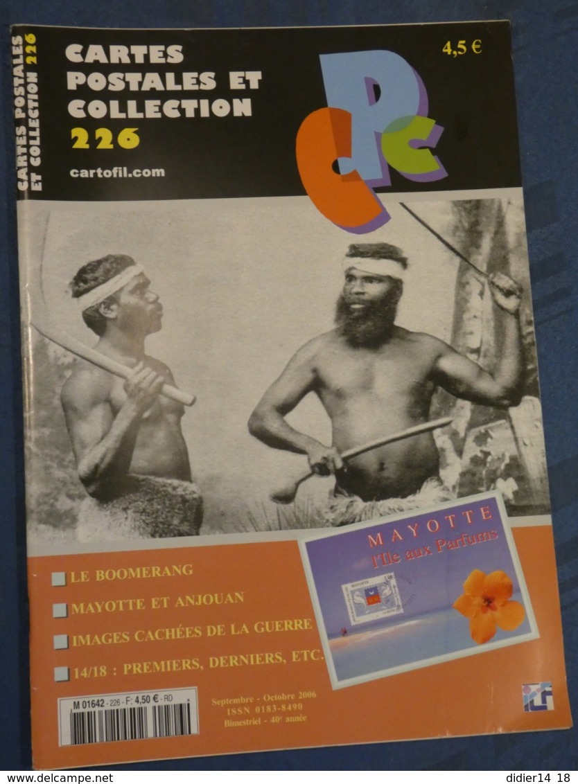 CARTES POSTALES ET COLLECTION N°226.2006. 14/18 1er DERNIERS. BOOMERANG. MAYOTTE ANJOUAN. IMAGES CACHEES 14/18. - Français