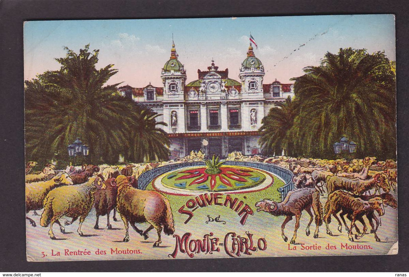 CPA Monaco Monte Carlo Jeu Satirique Caricature Casino Circulé Moutons - Monte-Carlo