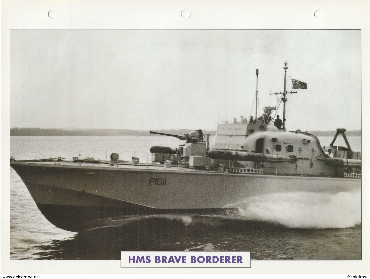 Picture Suitable For Framing - HMS  - Brave Borderer - Fast Attack Craft - See Description Very Good - Unclassified