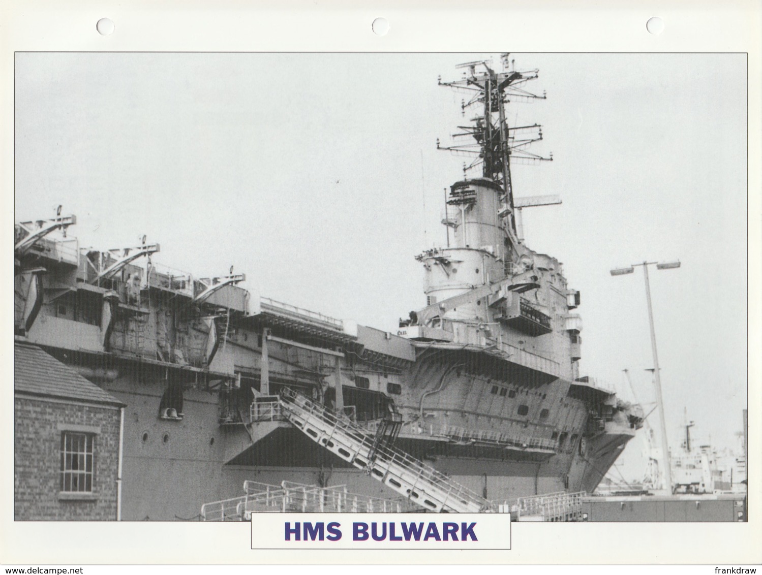 Picture Suitable For Framing - HMS  - Bulwark - Intermediate Fleet Carrier - See Description Very Good - Unclassified