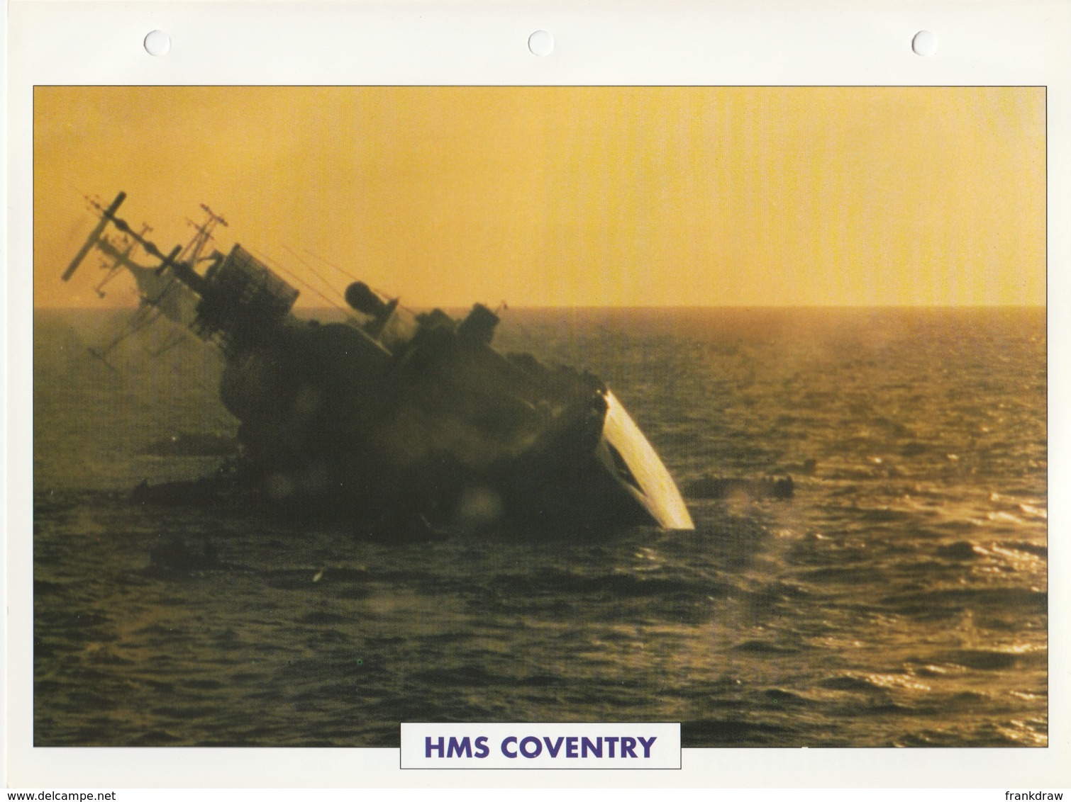 Picture Suitable For Framing - HMS  - Coventry - Air Defence Destroyer - See Description Very Good - Unclassified