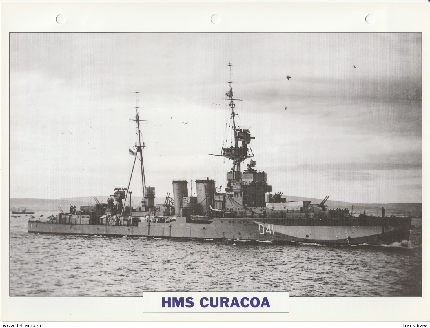 Picture Suitable For Framing - HMS  - Curacoa - Ceres Class Of Light Cruiser, See Description - Very Good - Non Classificati