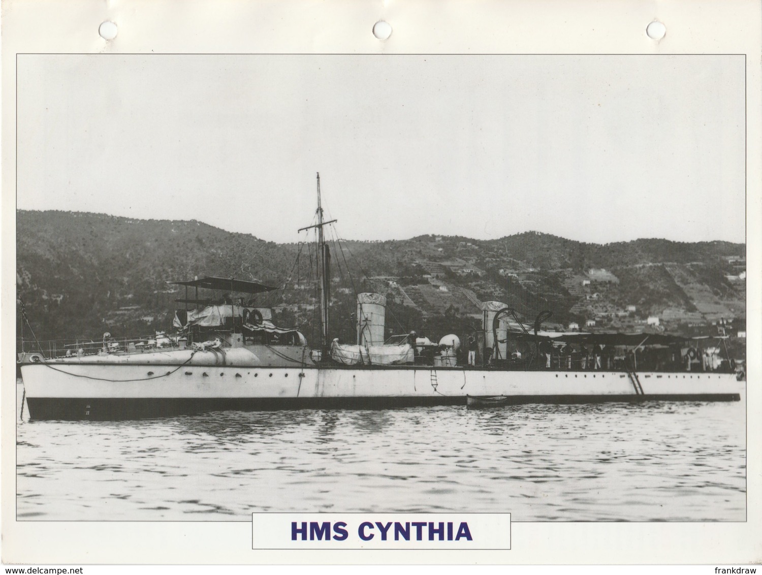 Picture Suitable For Framing - HMS  - Cynthia - Fiji Class Large Light Cruiser, See Description - Very Good - Unclassified