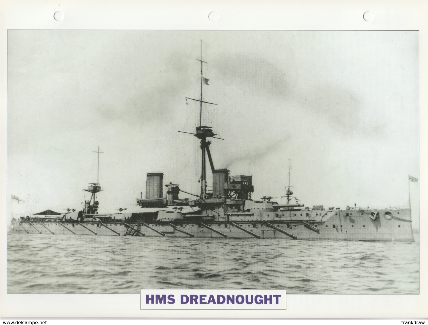 Picture Suitable For Framing - HMS  - Dreadnought - Capital Ship - See Description Very Good - Unclassified