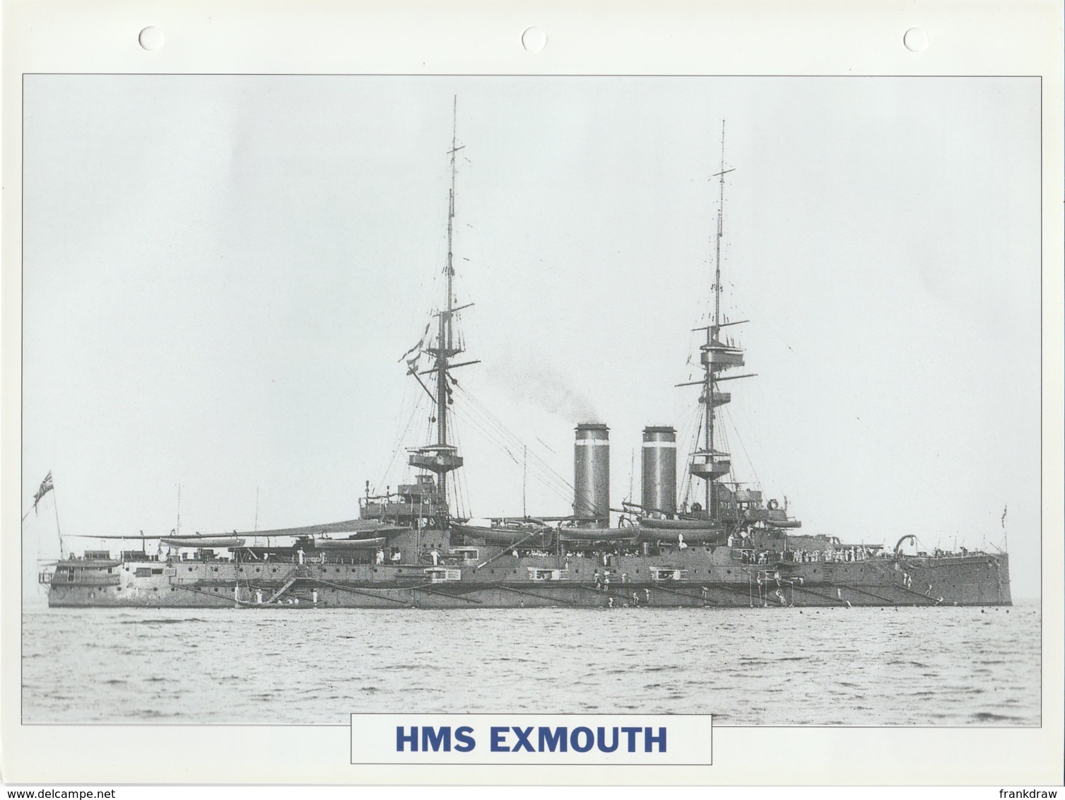 Picture Suitable For Framing - HMS  - Exmouth - Capital Battleship - See Description Very Good - Unclassified