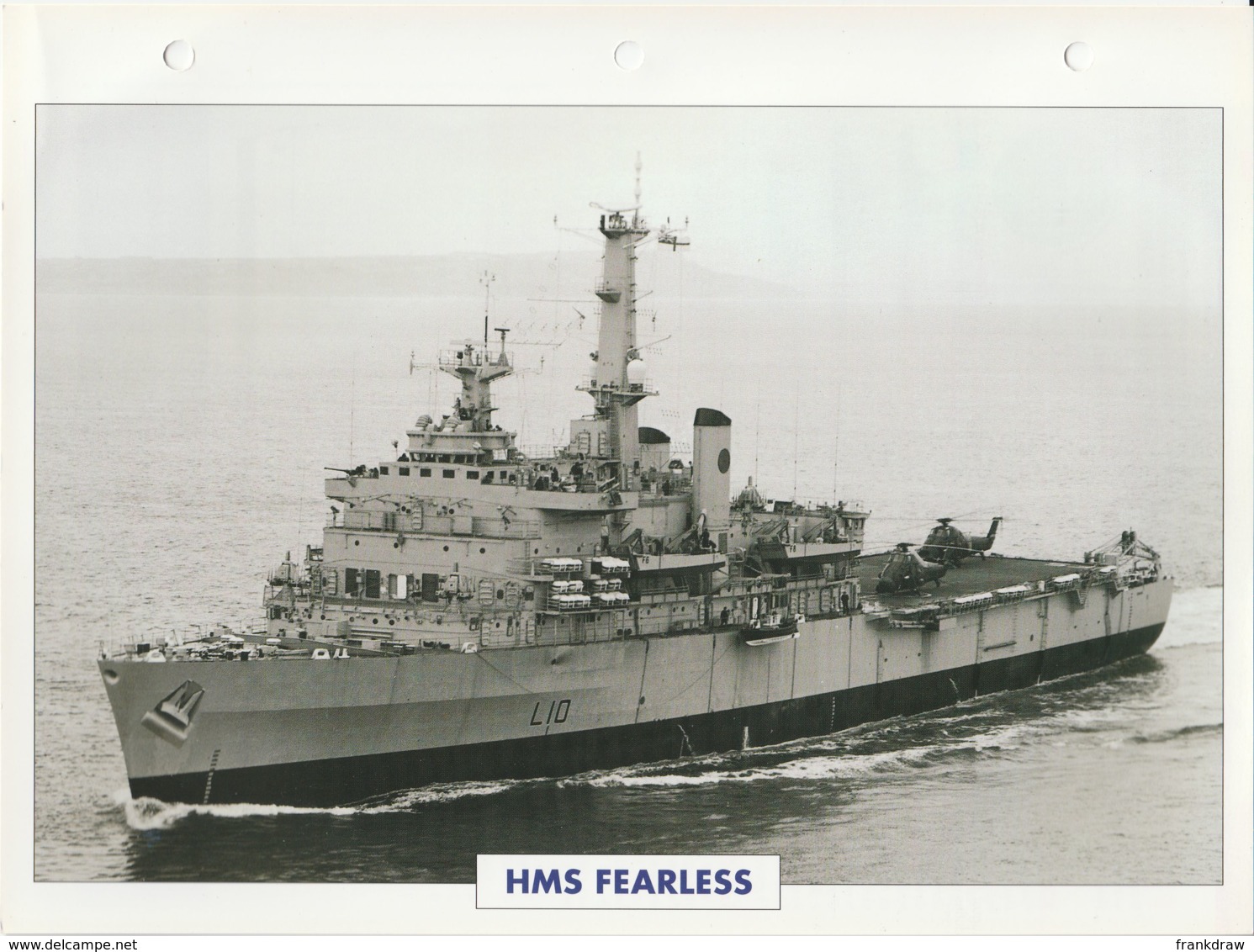 Picture Suitable For Framing - HMS  - Fearless - Landing Craft - See Description Very Good - Unclassified