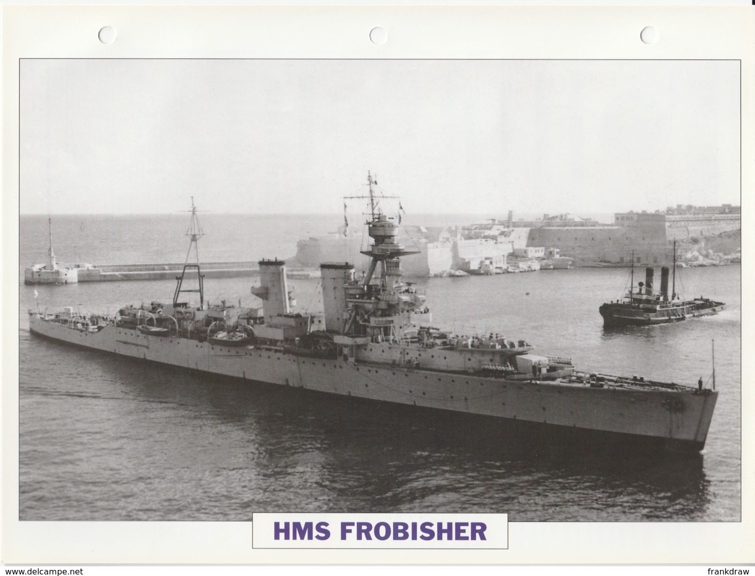 Picture Suitable For Framing - HMS  - Frobisher - Cavendish Class Cruiser - See Description Very Good - Unclassified