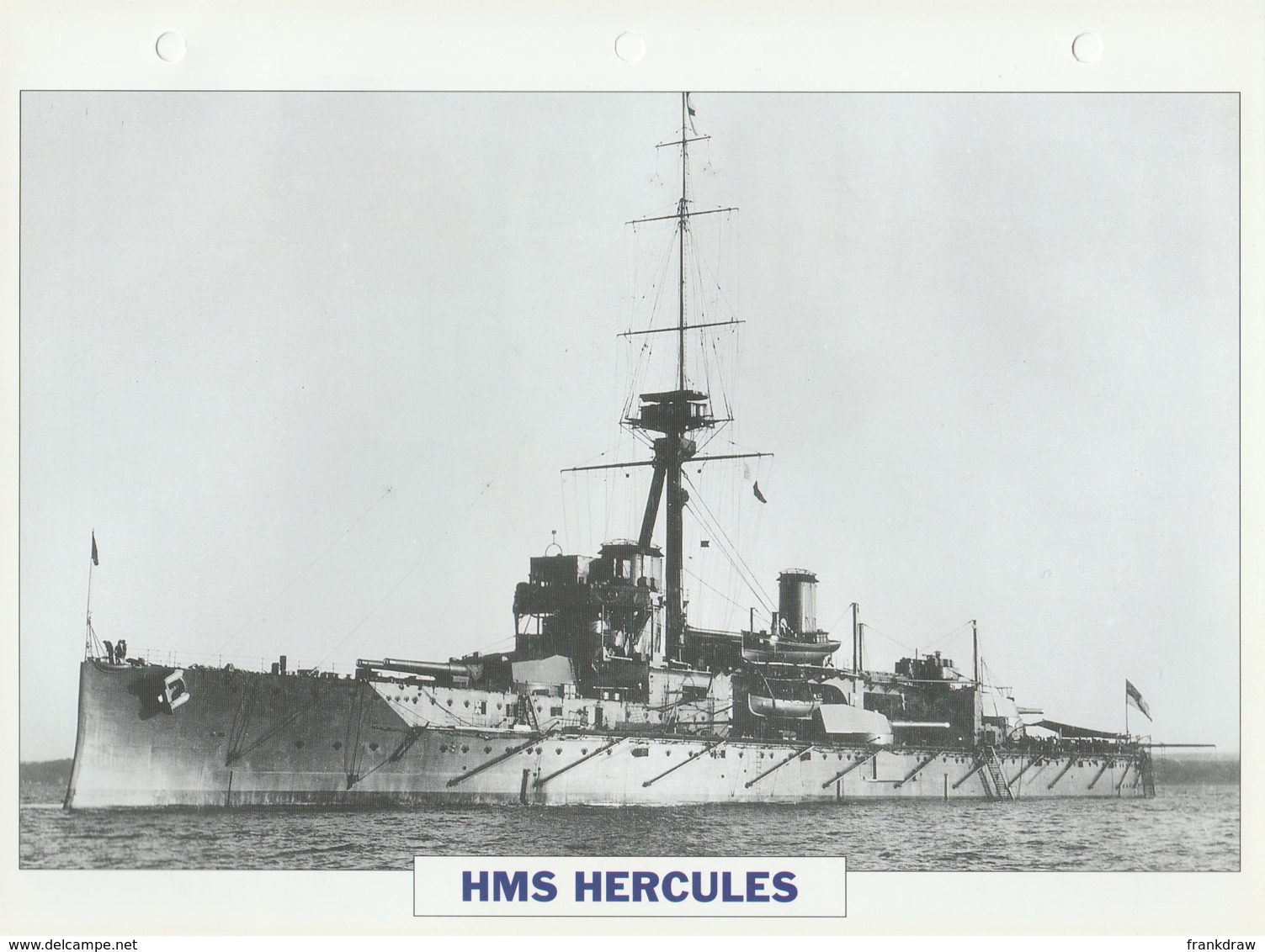 Picture Suitable For Framing - HMS  - Hercules - Capital Battleship - See Description Very Good - Unclassified