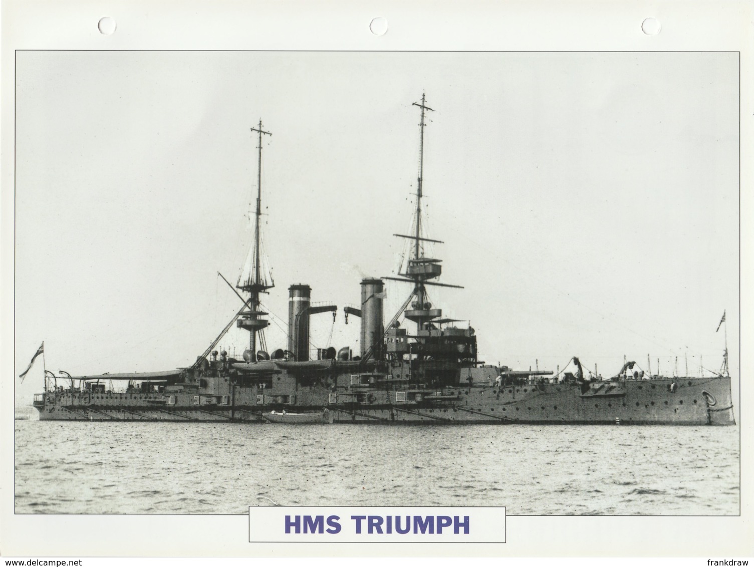 Picture Suitable For Framing - HMS  - Triumph - Capital Battleship - See Description Very Good - Unclassified