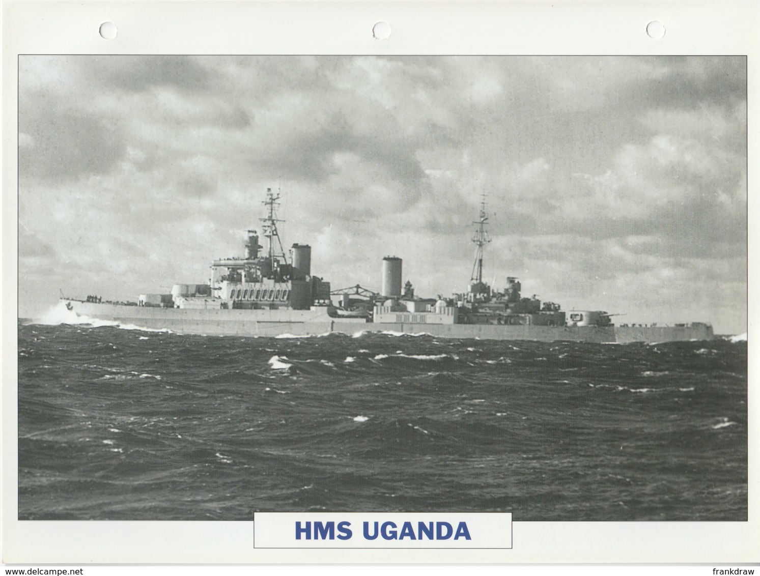 Picture Suitable For Framing - HMS  - Uganda - Fiji Class Large Light Cruiser, See Description - Very Good - Unclassified