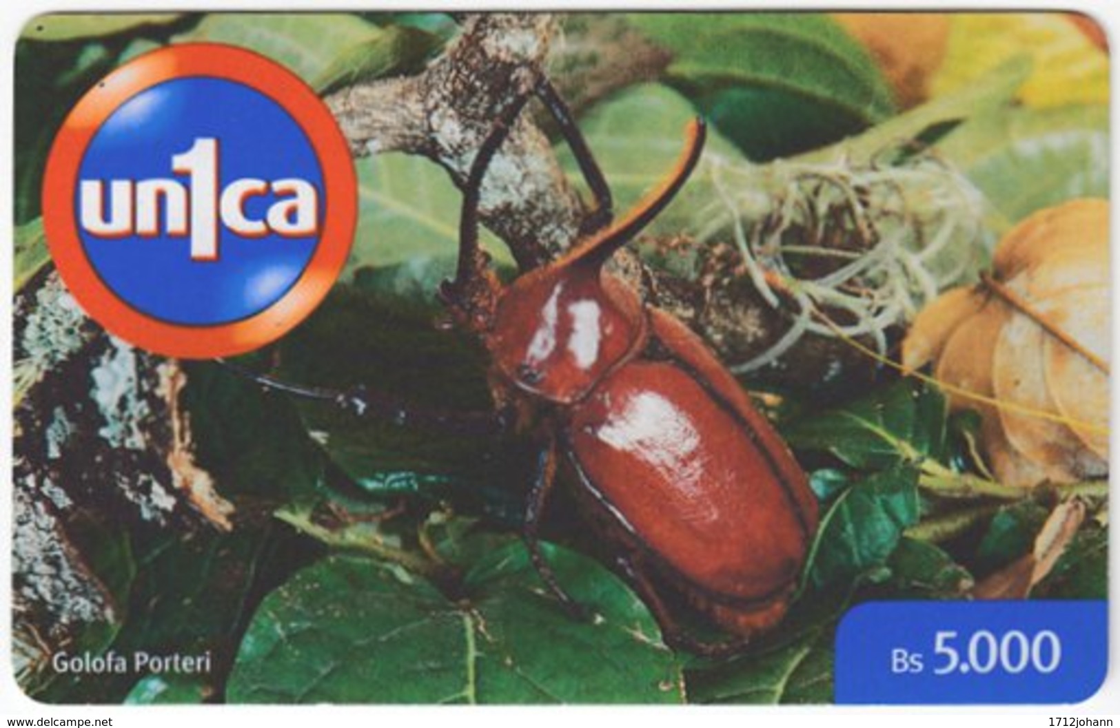 VENEZUELA B-543 Prepaid Un1ca - Animal, Beetle - Used - Venezuela