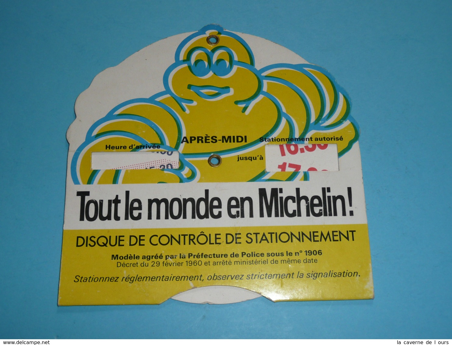 Rare Disque De Controle Stationnement MICHELIN, Bibendum - Autres & Non Classés