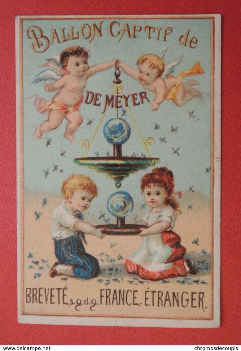 Chromo. Bourgerie. Publicité Spécifique Pour Le BALLON  CAPTIF  De  MEYER. Enfants. Anges. Destruction Des Mouches. - Autres & Non Classés