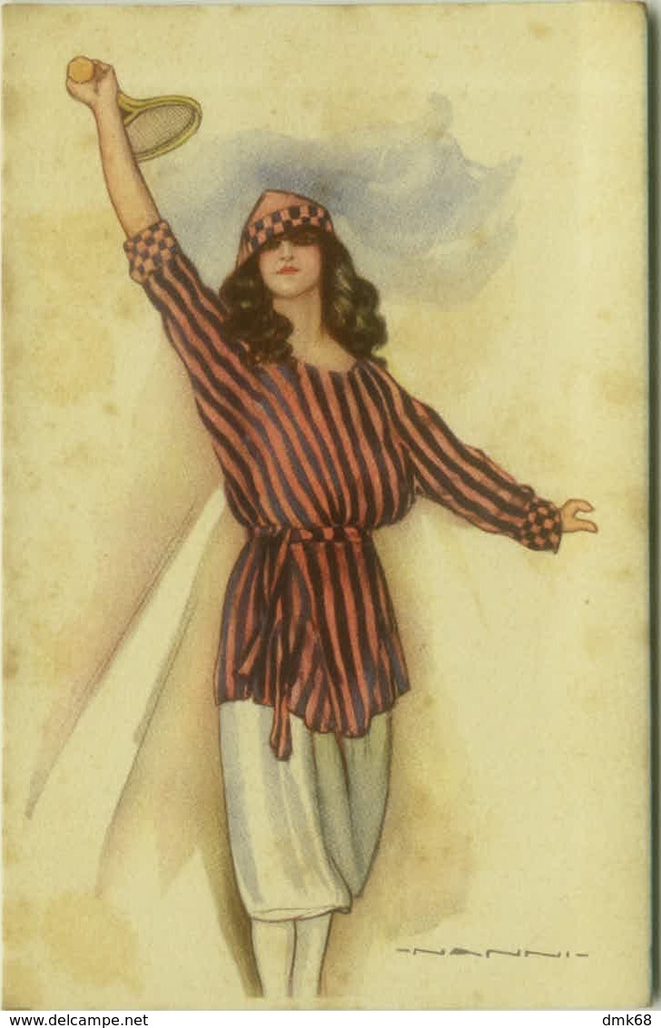 NANNI SIGNED 1910s POSTCARDS ( 6 ) WOMAN & TENNIS - EDIZ DELL'ANNA E GASPERRINI - SERIE 434 ( BG811) - Nanni