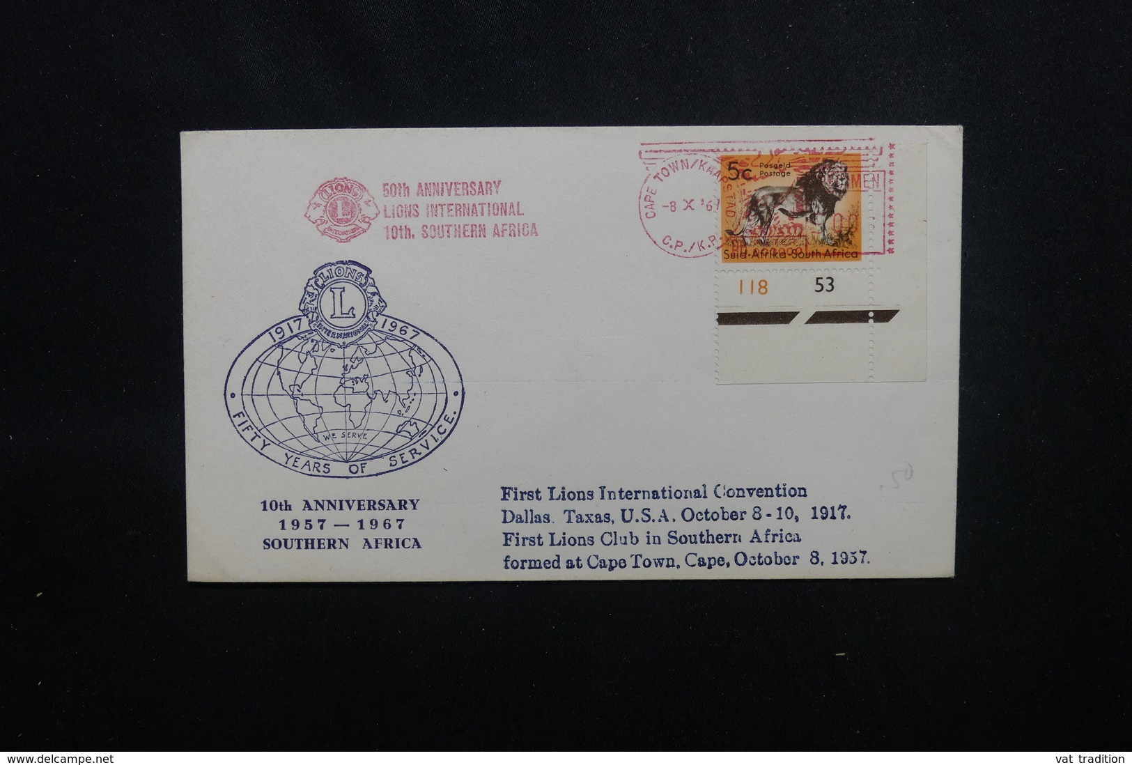 AFRIQUE DU SUD - Enveloppe Du Lions Club Internationale En 1967 - L 54034 - Brieven En Documenten
