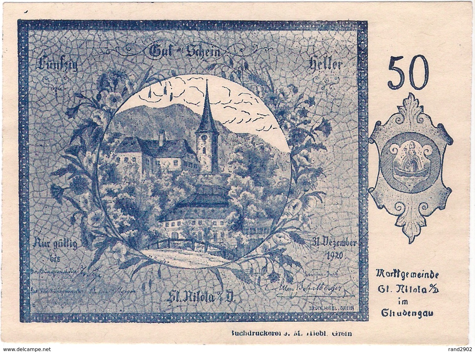 Österreich Austria Notgeld 50 HELLER FS914I ST.NIKOLA /164M/ - Oesterreich