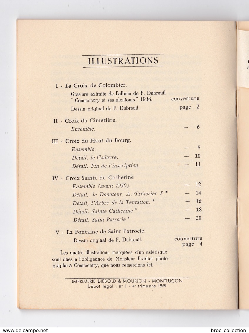 André Guy, Croix De Carrefour De Colombier (Allier, 03), 1959, Illustrations De Ferdinand Dubreuil (Commentry, Montluçon - Bourbonnais