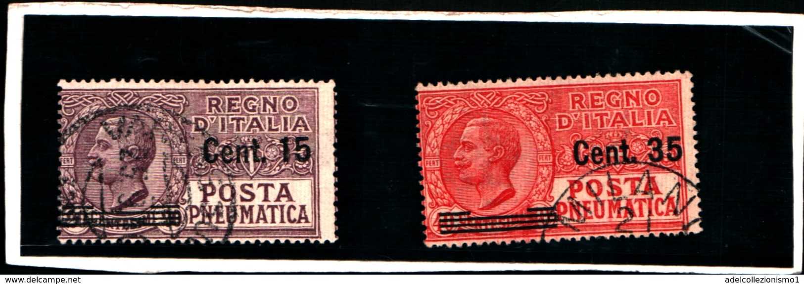 91061) ITALIA-Pneumatica Tipo Leoni Soprastampati - POSTA PNEUMATICA - 22 Giugno 1927-USATI - Pneumatic Mail