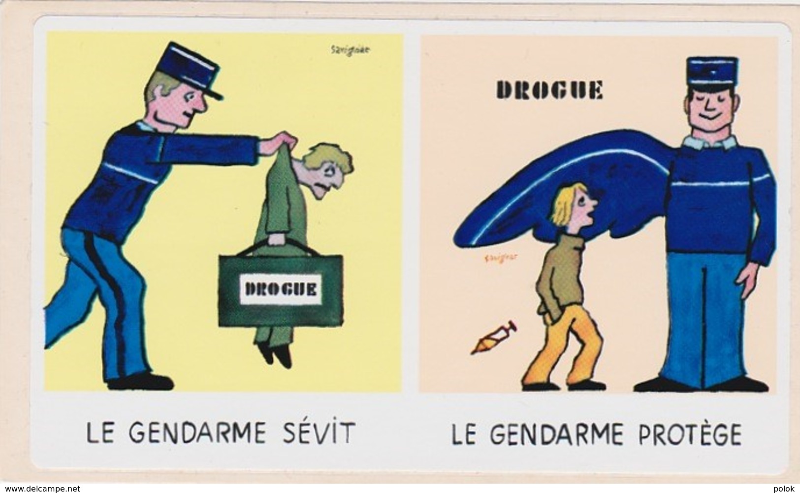 Bx - Lot De 15 Autocollants Illustrés Savignac - "Le Gendarme Protège" " Le Gendarme Sévit" (3 Modèles Différents) - Police & Gendarmerie