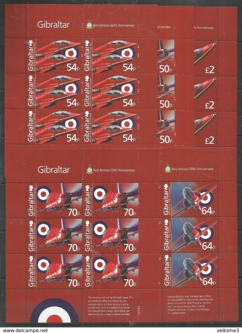 6x GIBRALTAR - MNH - Transport - Airplanes - Airplanes