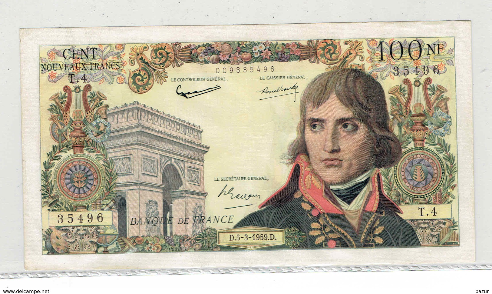 100 NF BONAPARTE - SUPERBE - D.5-3-1959.D. - T.4 - 35496 - 100 NF 1959-1964 ''Bonaparte''