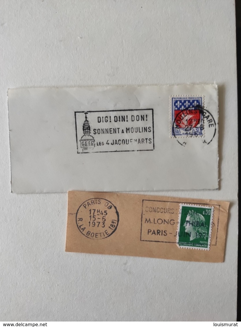 France - Cachet - 1965 1973 - Dig Din Don Sonnent à Moulin - Les 4 Jacquemarts - Concours International Long - 1961-....