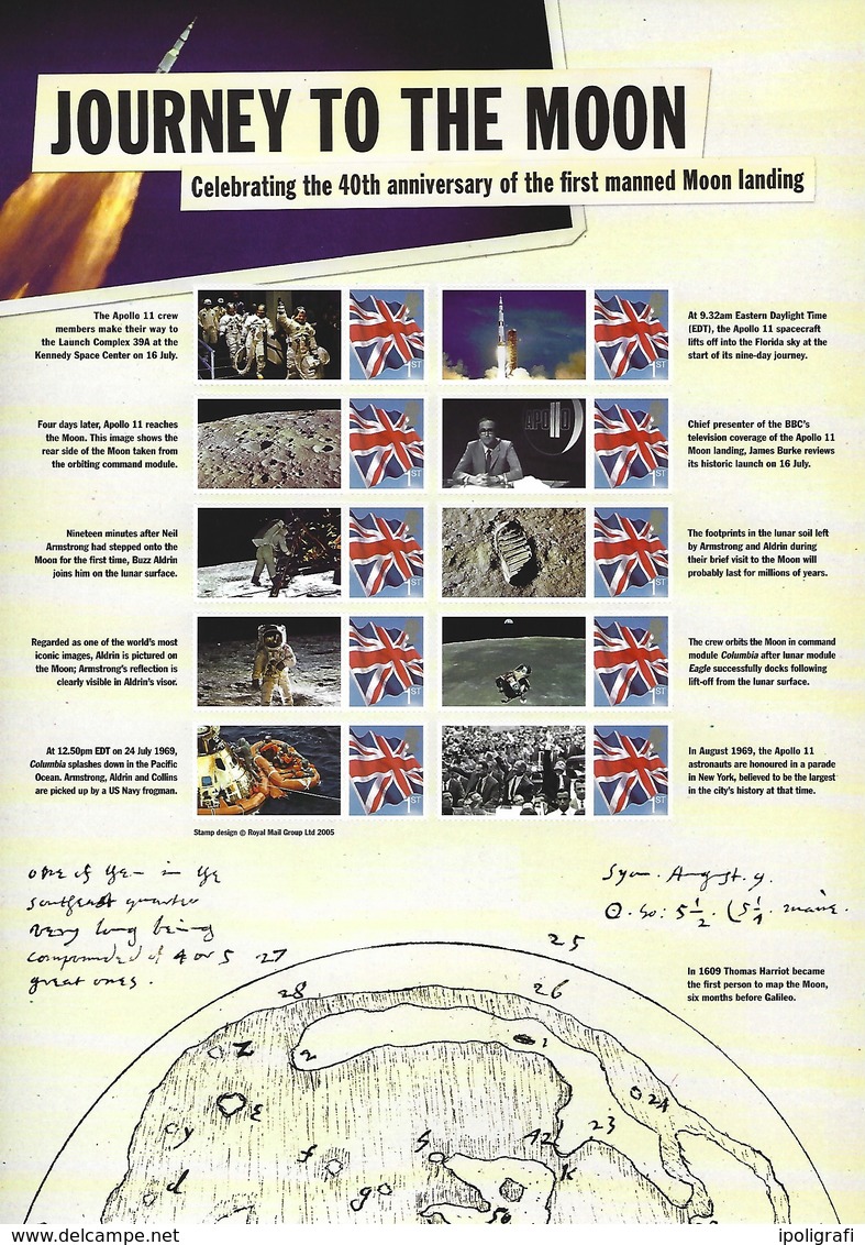 Gran Bretagna, 2009 CS4 40° Ann. Della Conquista Della Luna, Smiler, Con Custodia, Perfetto - Persoonlijke Postzegels