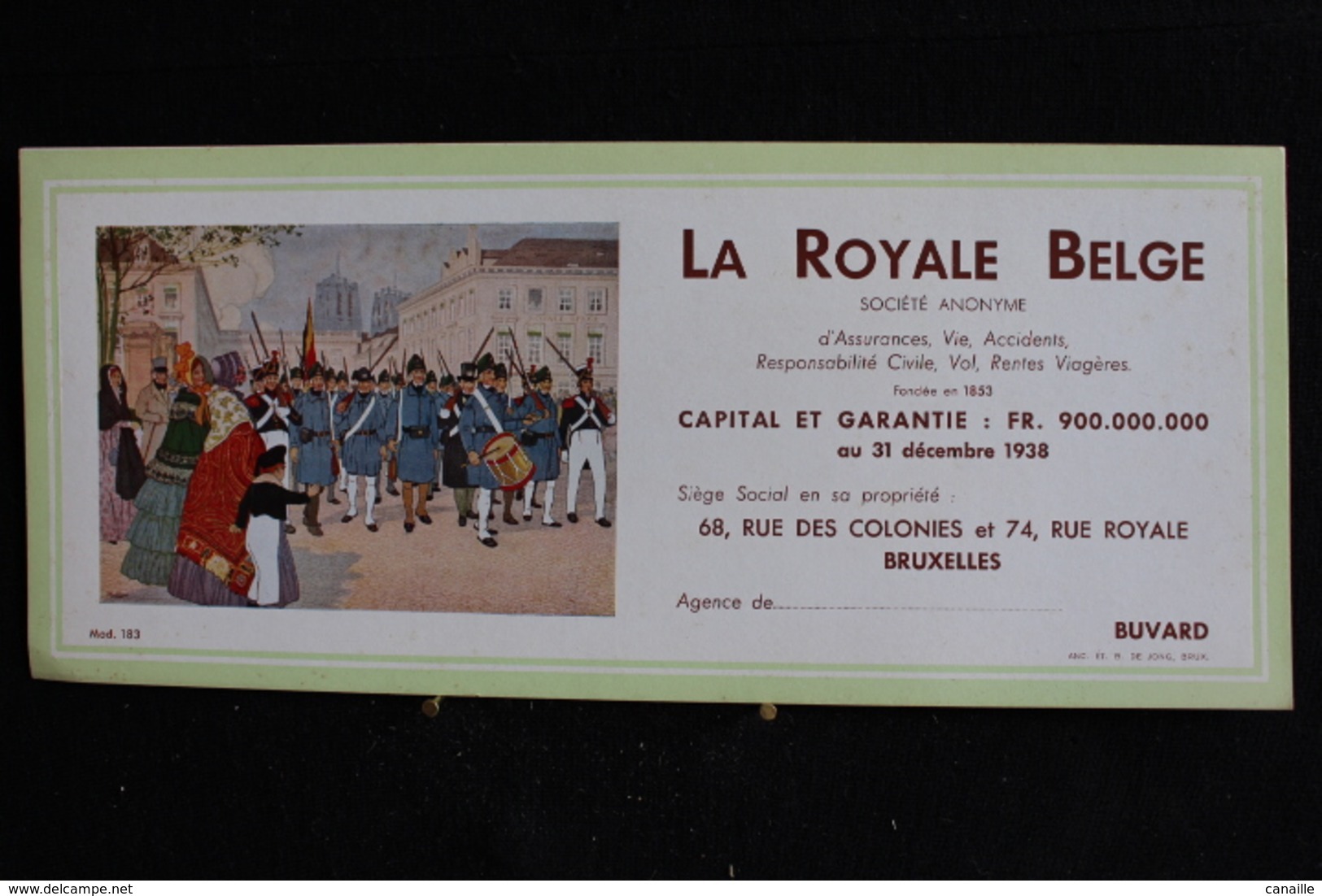 Buvard -  Buvard, La Royale Belge , 68, Rue Des Colonies Et 74 , Rue Royale  Bruxelles - Banque & Assurance