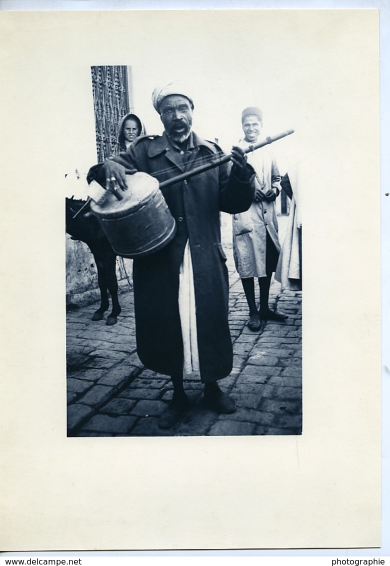 Tunisie Carthage Etude Portrait Musicien Ancienne Photo Leon Lemaire 1935 - Afrique