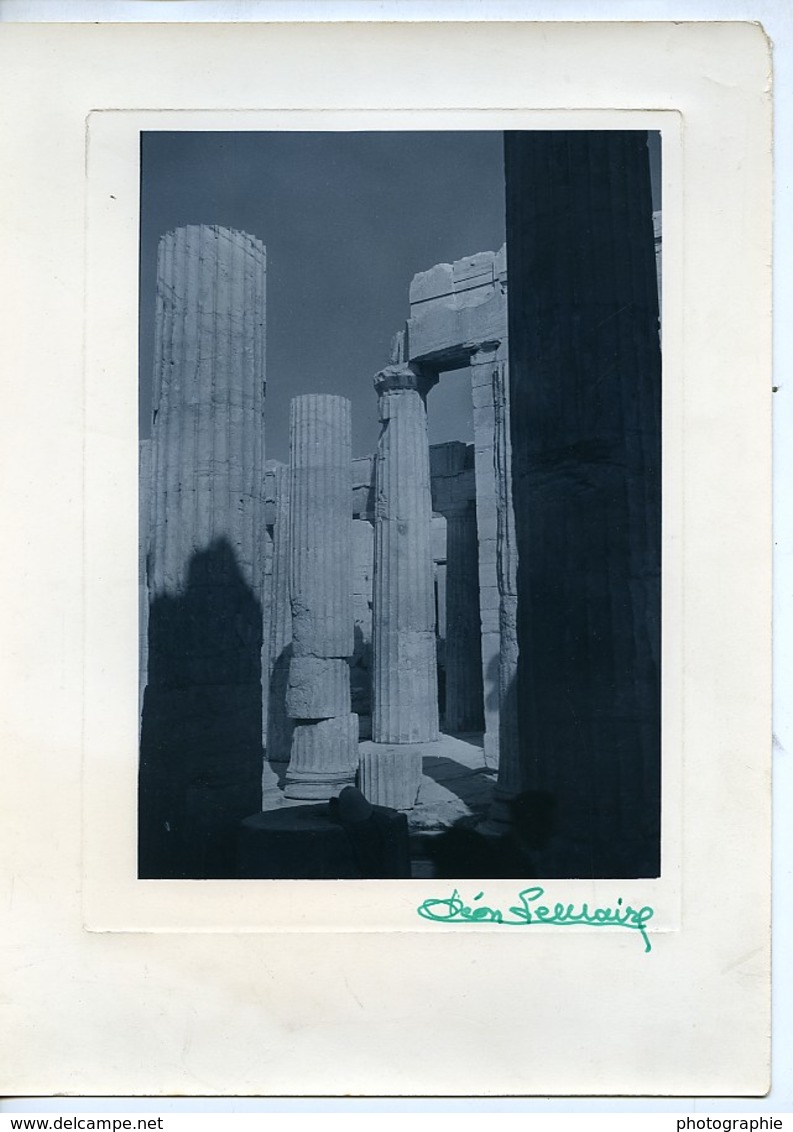 Tunisie Carthage Etude Architecture Colonnes Ancienne Photo Leon Lemaire 1935 - Afrique