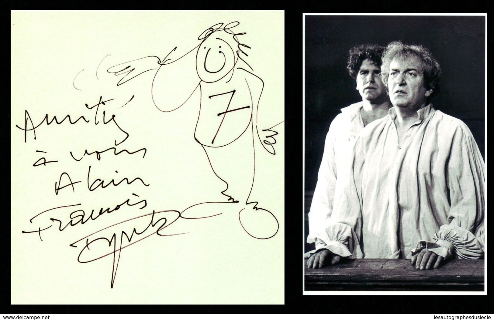 FRANCOIS DYREK  ( † 1999) AUTOGRAPHE DEDICACE AVEC DESSIN DU COMEDIEN - RARE ! - Otros & Sin Clasificación