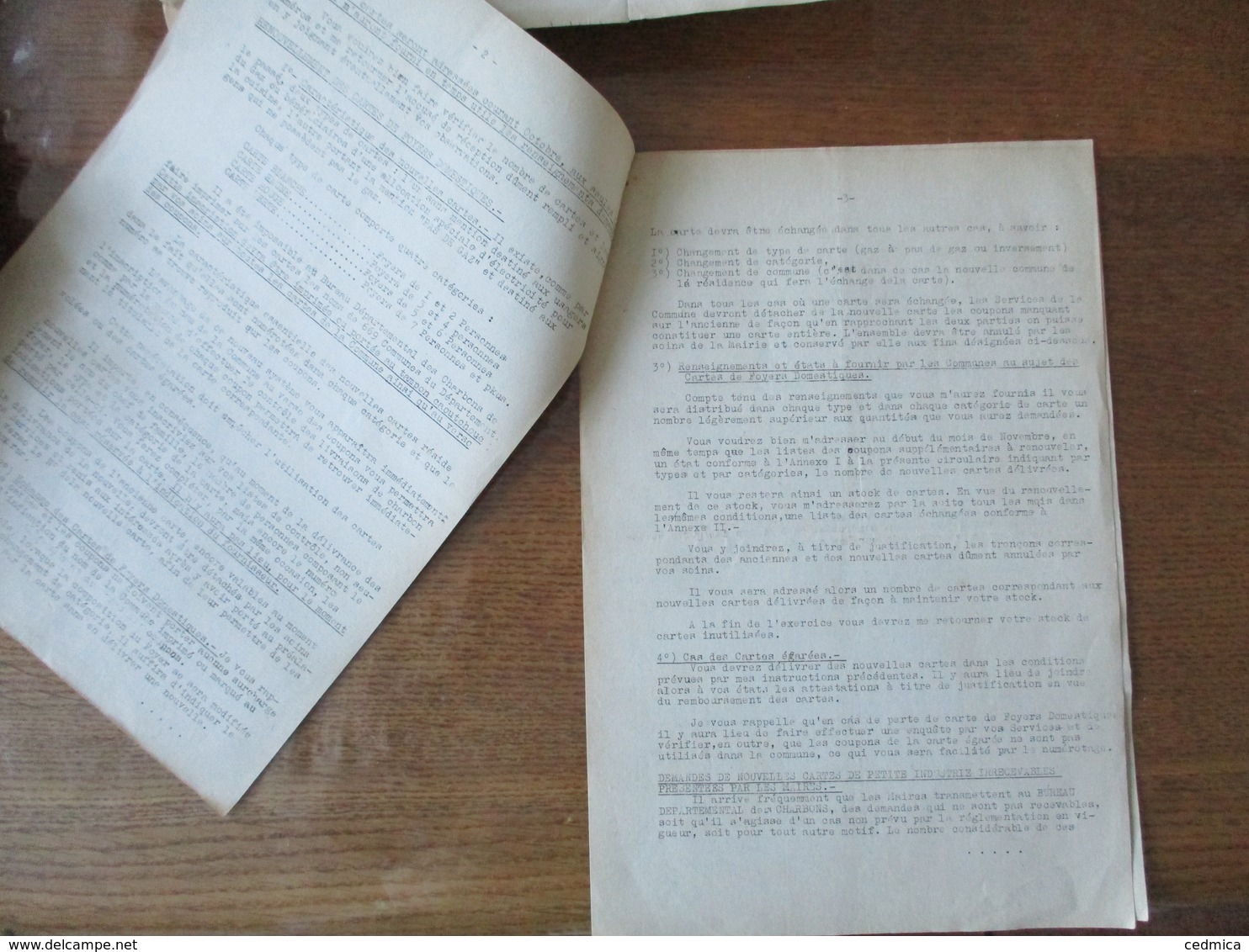 LILLE LE 24 SEPTEMBRE 1942 BUREAU DEPARTEMENTAL DES CHARBONS  NOTE DU PREFET DU NORD F.CARLES 5 PAGES - Historical Documents