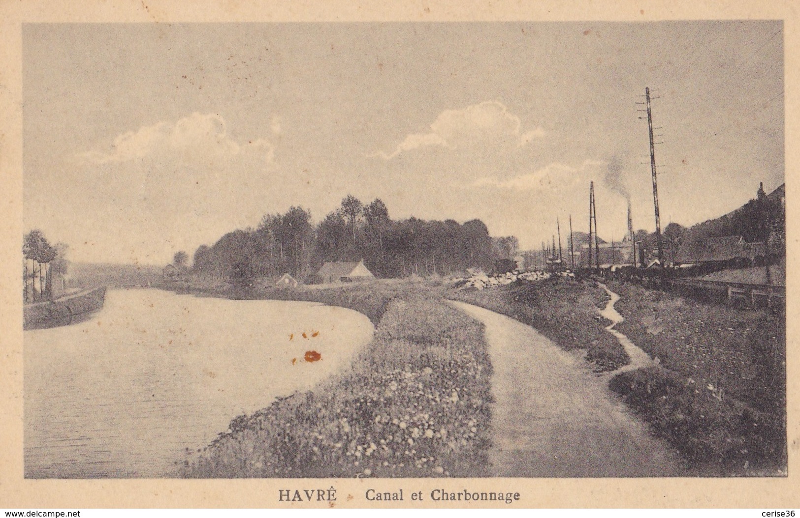 Havré Canal Et Charbonnage Circulée En 1923 - Mons