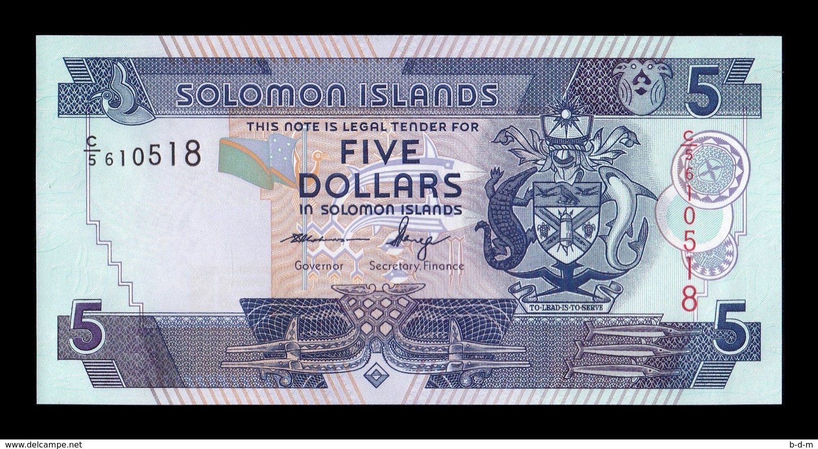 Islas Salomon Solomon 5 Dollars 2012 Pick 26 New SC UNC - Solomon Islands